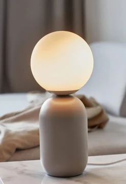 Szklana lampa stołowa NOTTI Nordlux E14 25W Metal Szary