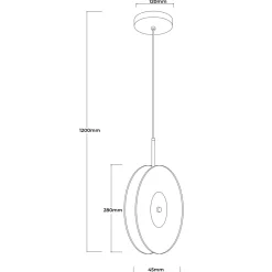 Szklana lampa wisząca pionowa Casy dymna LED CCT (LP-3176/1V SM) - Light Prestige