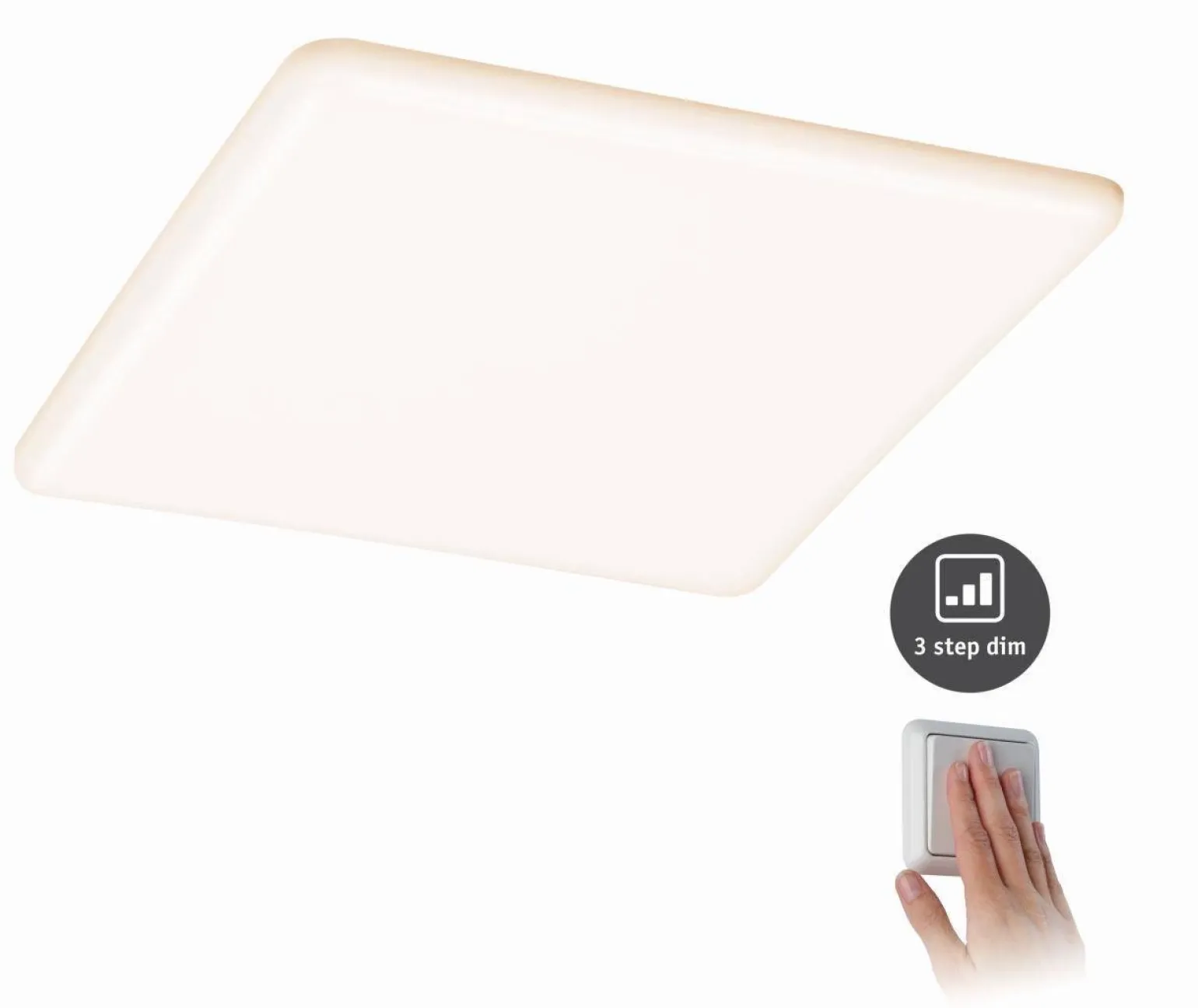 Veluna VariFit Panel LED IP44 21W 3000K 3-st ściemniane 215x215mm Tworzywo sztuczne (PL93062) - PAULMANN