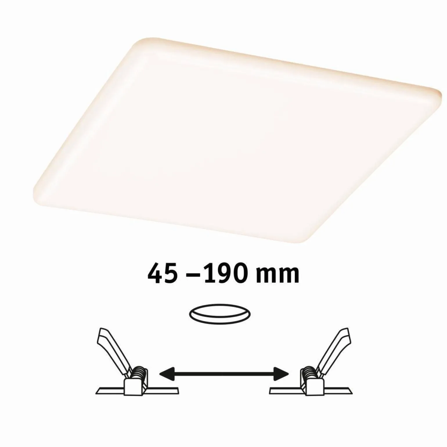 Veluna VariFit Panel LED IP44 21W 3000K 3-st ściemniane 215x215mm Tworzywo sztuczne (PL93062) - PAULMANN