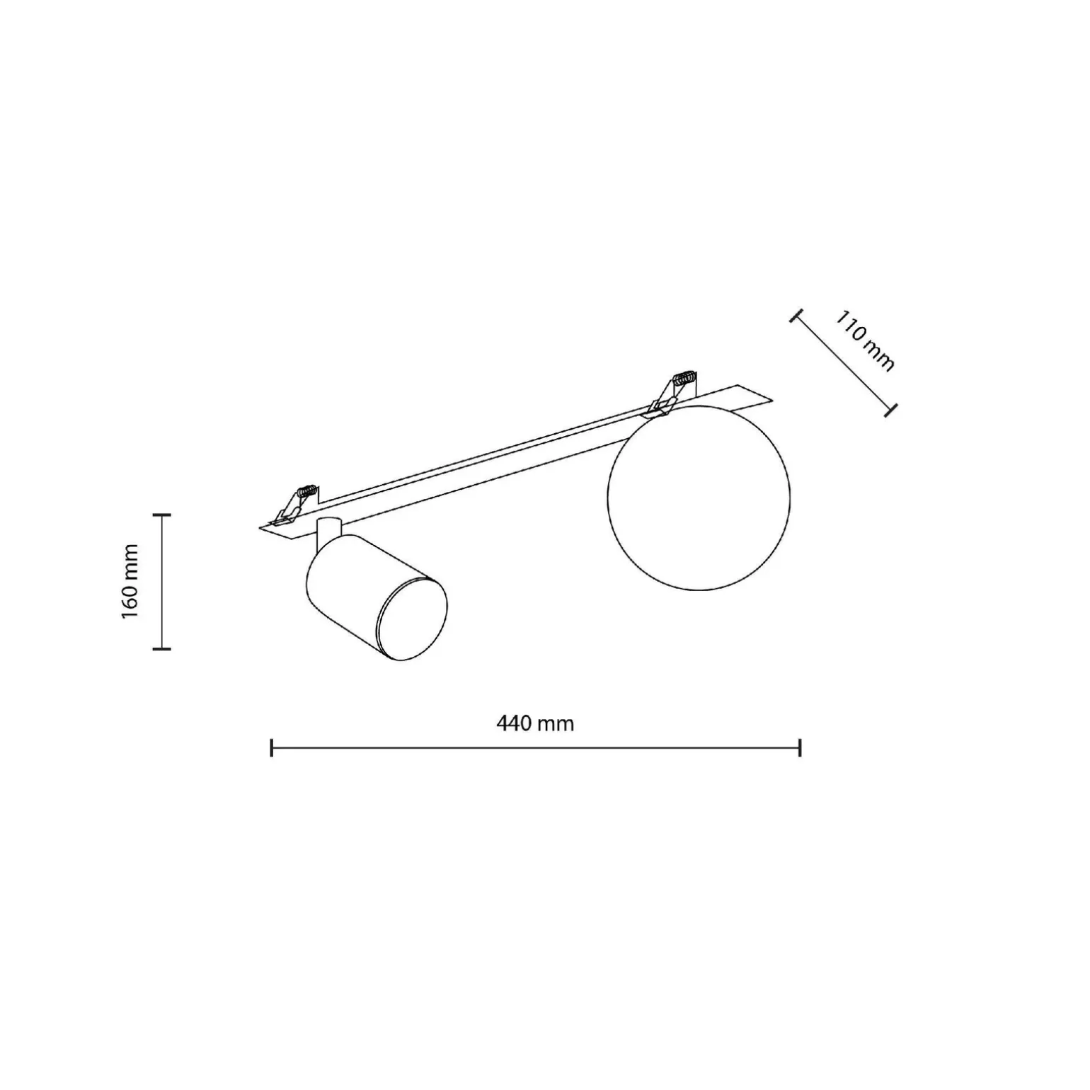 VOX 2 X GU10 / G9 LAMPA SUFITOWA PODTYNKOWA (10927) - TK Lighting