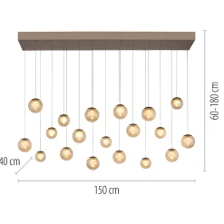 Wisząca lampa na pilota, z regulacją światła i wysokości PURE POPUP BRĄZOWY (2589-97) - Paul Neuhaus