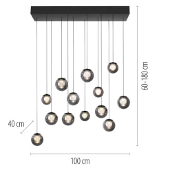Wisząca lampa na pilota, z regulacją światła i wysokości PURE POPUP SZARA (2590-15) - Paul Neuhaus