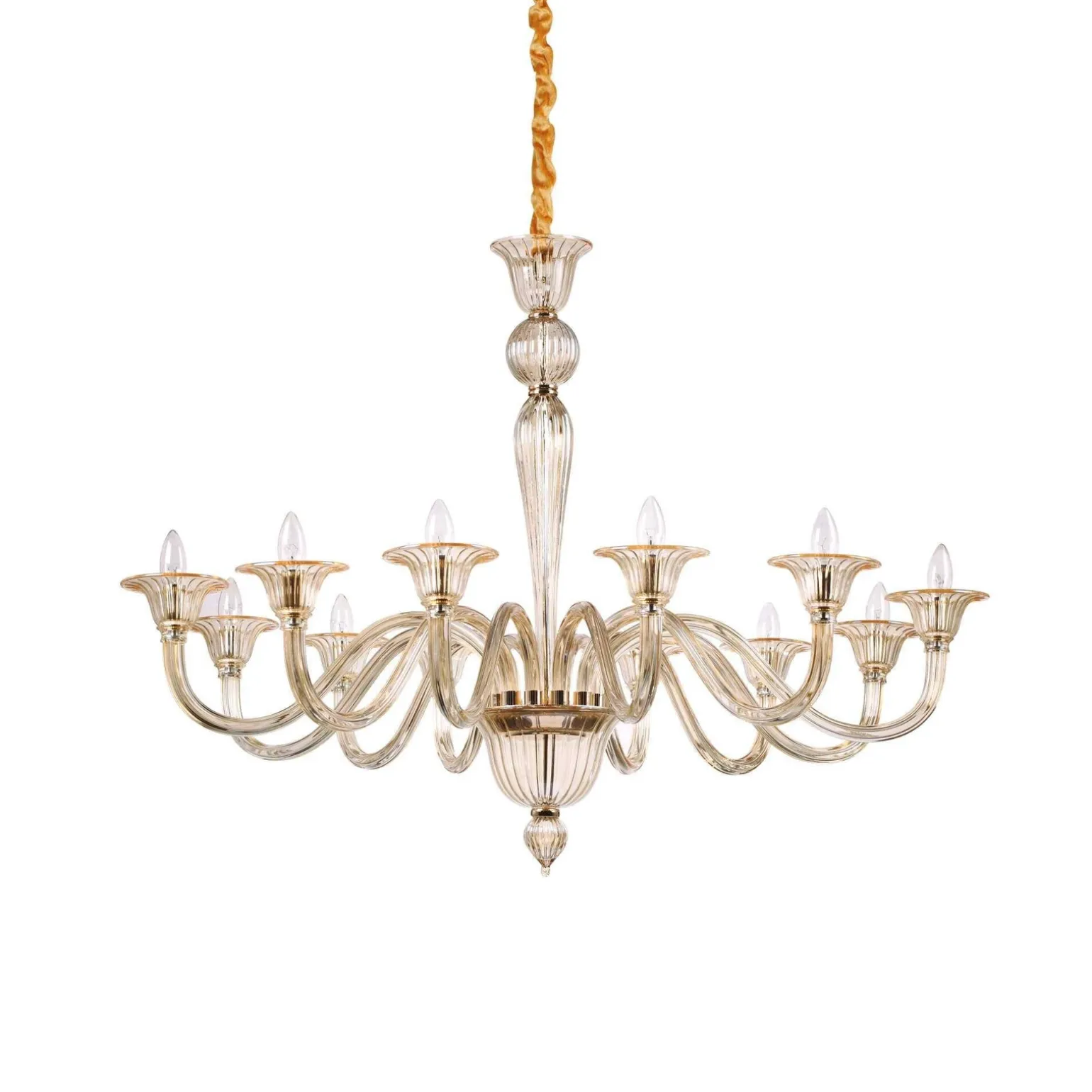 Żyrandol BRIGITTA Bursztynowy (BRIGITTA_SP12_AMBRA) - Ideal Lux