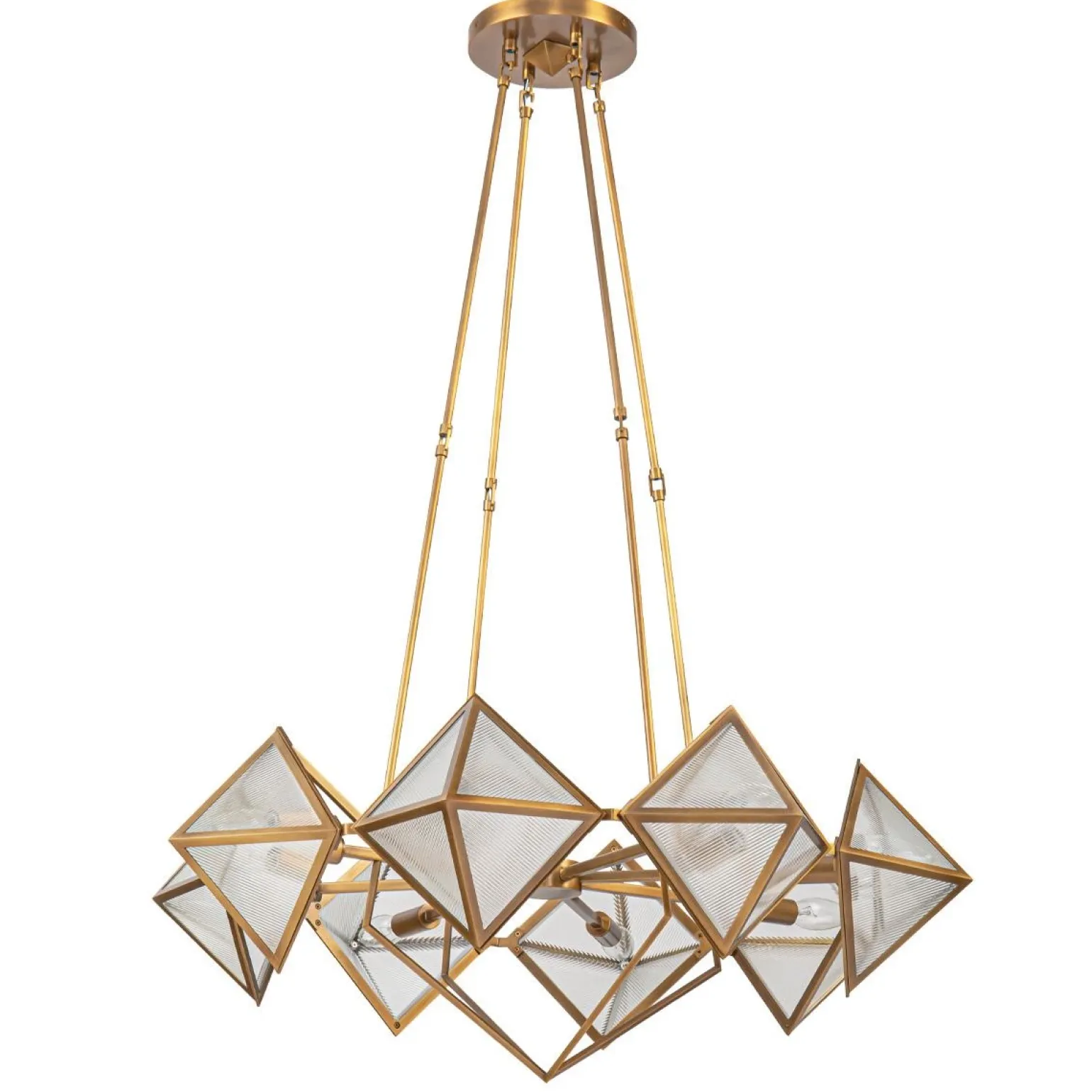 Żyrandol Cairo - 8 źródeł światła - Vintage mosiądz (QN-CAIRO8-VBS-CR) - Quintiesse