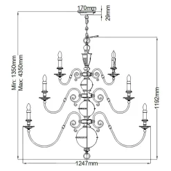 Żyrandol Cambridge (HK-CAMBRIDGE25) - Elstead Lighting