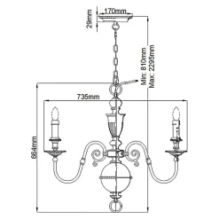Żyrandol Cambridge (HK-CAMBRIDGE6) - Elstead Lighting