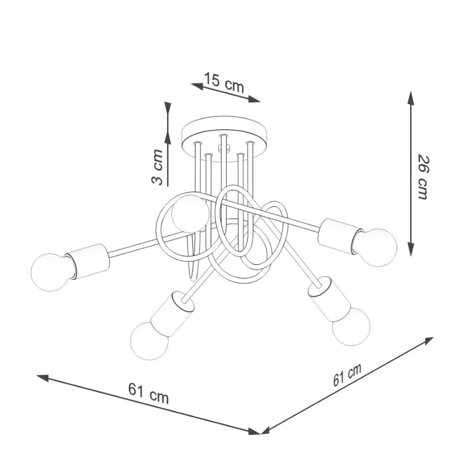 Żyrandol EMBER 5 biały (SL.1475) - Sollux Lighting