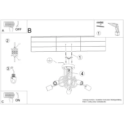 Żyrandol EMBER 5 czarny (SL.1478) - Sollux Lighting