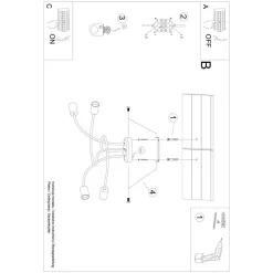 Żyrandol LEVAR 4 czarny (SL.1455) - Sollux Lighting