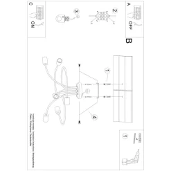 Żyrandol LEVAR 6 czarny (SL.1456) - Sollux Lighting