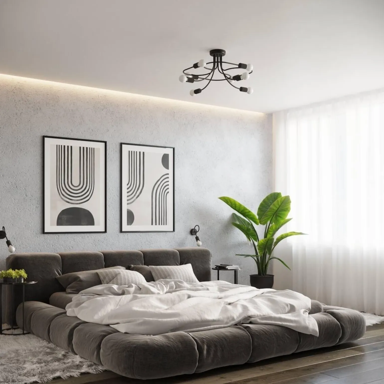 Żyrandol LEVAR 6 czarny (SL.1456) - Sollux Lighting