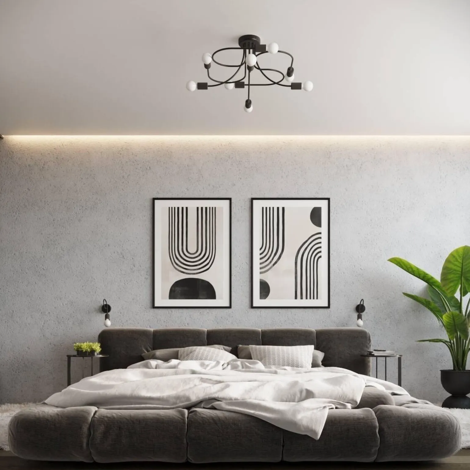 Żyrandol LEVAR 6 czarny (SL.1456) - Sollux Lighting