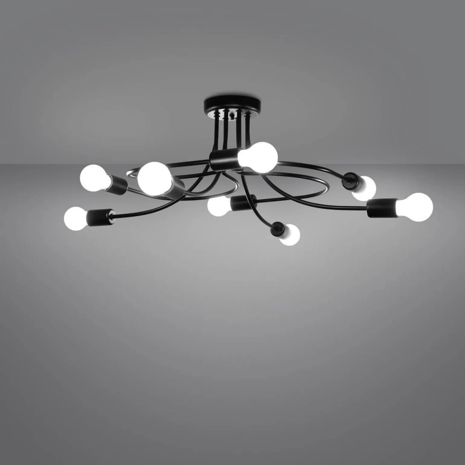 Żyrandol LEVAR 8 czarny (SL.1457) - Sollux Lighting