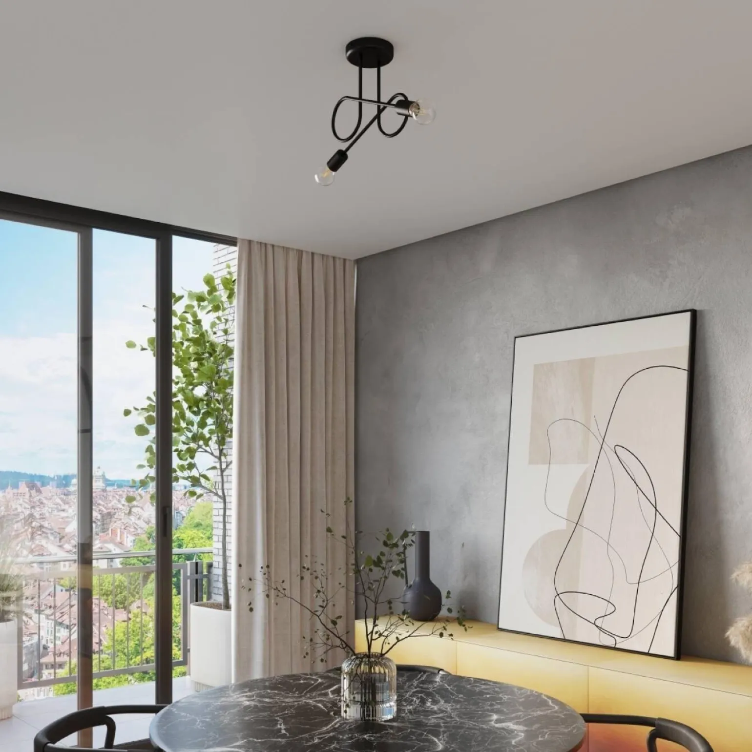 Żyrandol LOOP 2 czarny (SL.1472) - Sollux Lighting