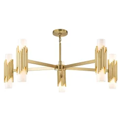 Żyrandol Marvele - 10 źródeł światła - Postarzany mosiądz (MARVELE10-AB-OPAL) - Elstead Lighting