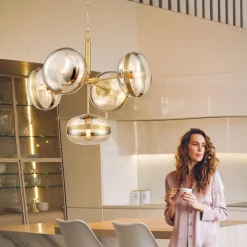 Żyrandol Nottingham - 5 źródeł światła - Antyczny mosiądz (QN-NOTTINGHAM-5P-AB) - Quintiesse