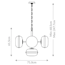Żyrandol Nottingham - 5 źródeł światła - Antyczny mosiądz (QN-NOTTINGHAM-5P-AB) - Quintiesse