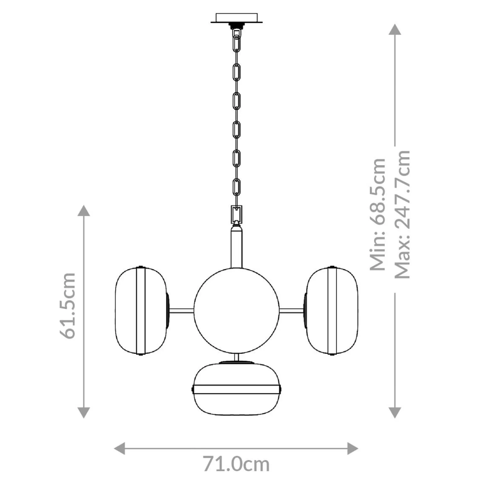 Żyrandol Nottingham - 5 źródeł światła - Antyczny mosiądz (QN-NOTTINGHAM-5P-AB) - Quintiesse