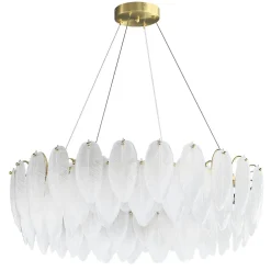 Żyrandol ozdobny PIUMA mosiądz biały 80 cm (ST-6289-8) - Step into Design