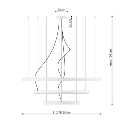 Żyrandol RIO 3 55/78/110 beżowy LED 4000K (TH.360) - Thoro Lighting