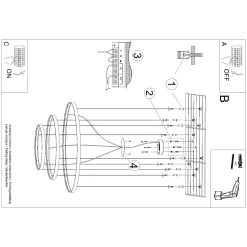 Żyrandol RIO 3 55/78/110 zielona oliwka LED 3000K (TH.380) - Thoro Lighting