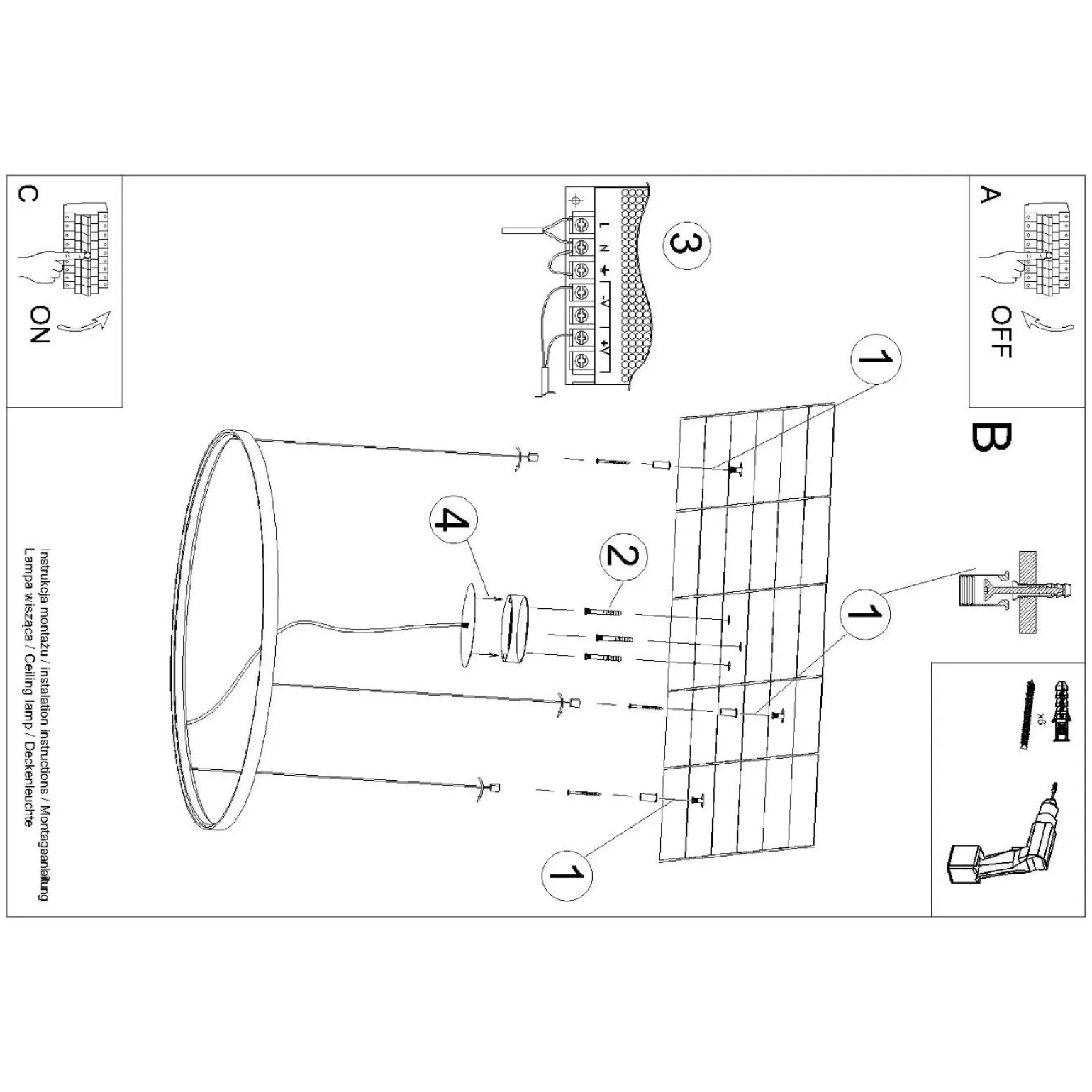 Żyrandol RIO 55 ochra czerwona LED 4000K (TH.398) - Thoro Lighting