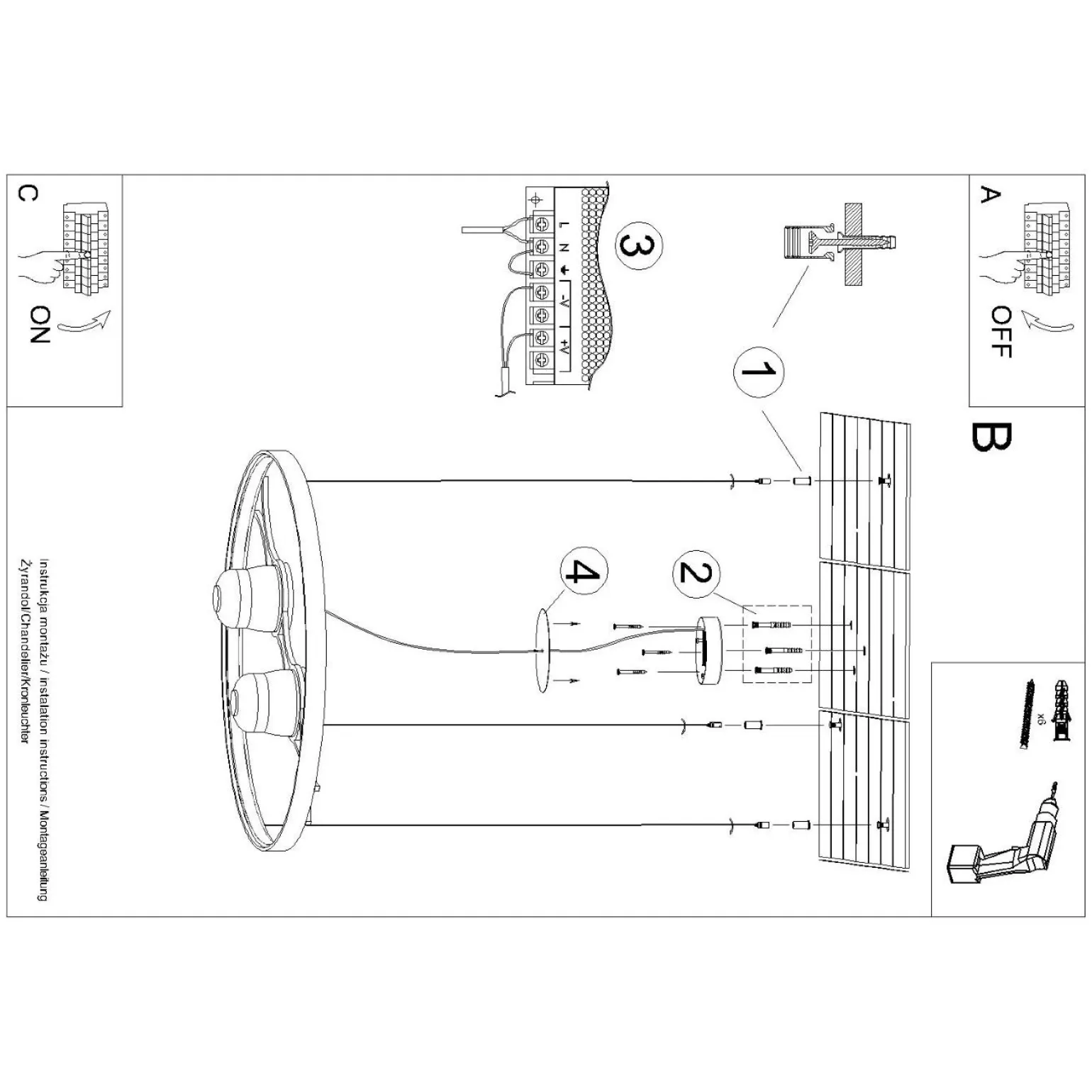 Żyrandol RIO BIO 110 czarny LED 3000K (TH.555) - Thoro Lighting