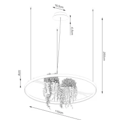 Żyrandol RIO BIO 110 czarny LED 3000K (TH.555) - Thoro Lighting