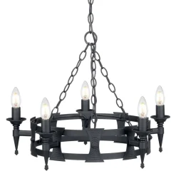 Żyrandol Saxon (SAX5-BLK) - Elstead Lighting