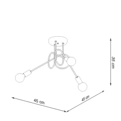 Żyrandol SUPEŁ 3 czarny (SL.1434) - Sollux Lighting
