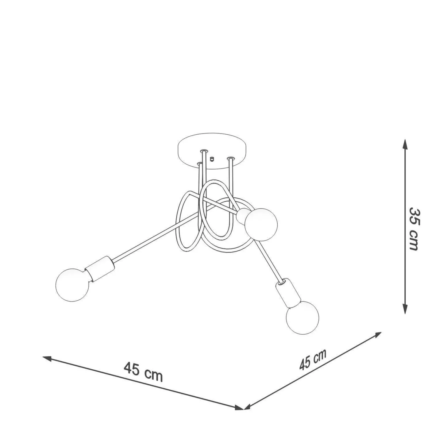 Żyrandol SUPEŁ 3 czarny (SL.1434) - Sollux Lighting