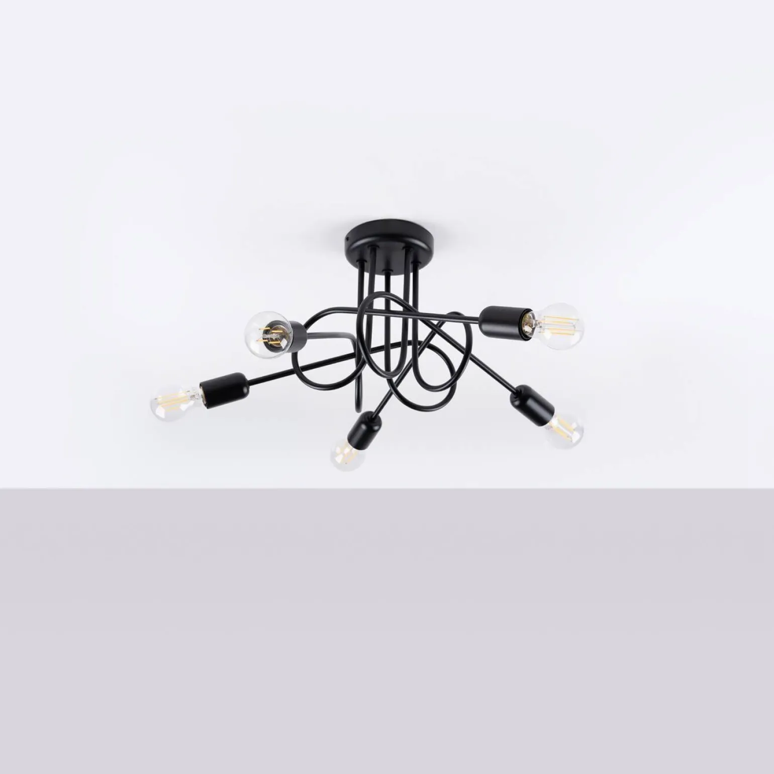 Żyrandol SUPEŁ 5 czarny (SL.1435) - Sollux Lighting