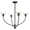 Żyrandol Sylvia - 4 źródła światła - Matowa czerń (ALM-SYLVIA4-BK-CL) - Elstead Lighting