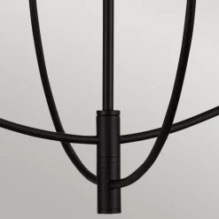 Żyrandol Sylvia - 4 źródła światła - Matowa czerń (ALM-SYLVIA4-BK-CL) - Elstead Lighting