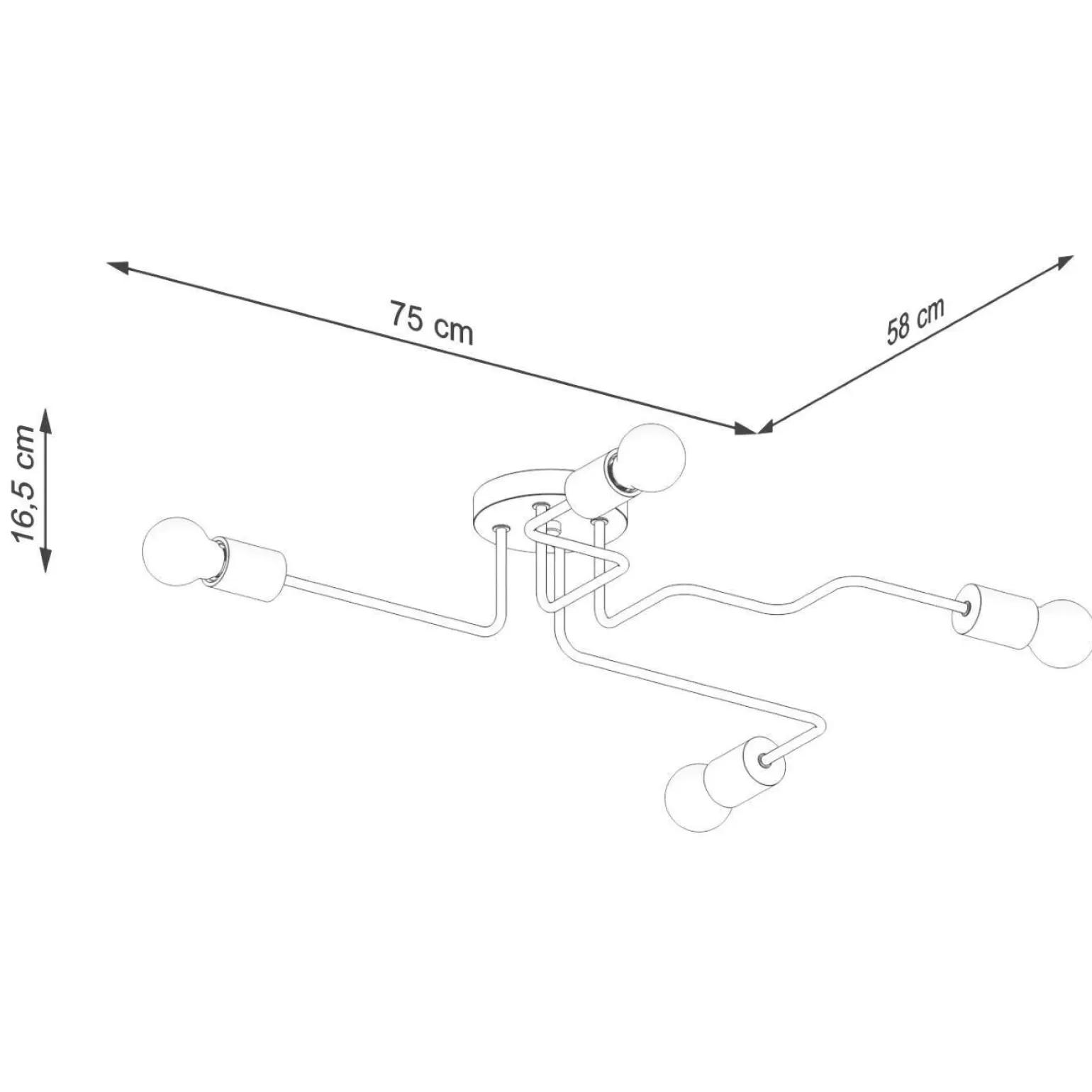 Żyrandol TIMBO 4 czarny (SL.1669) - Sollux Lighting