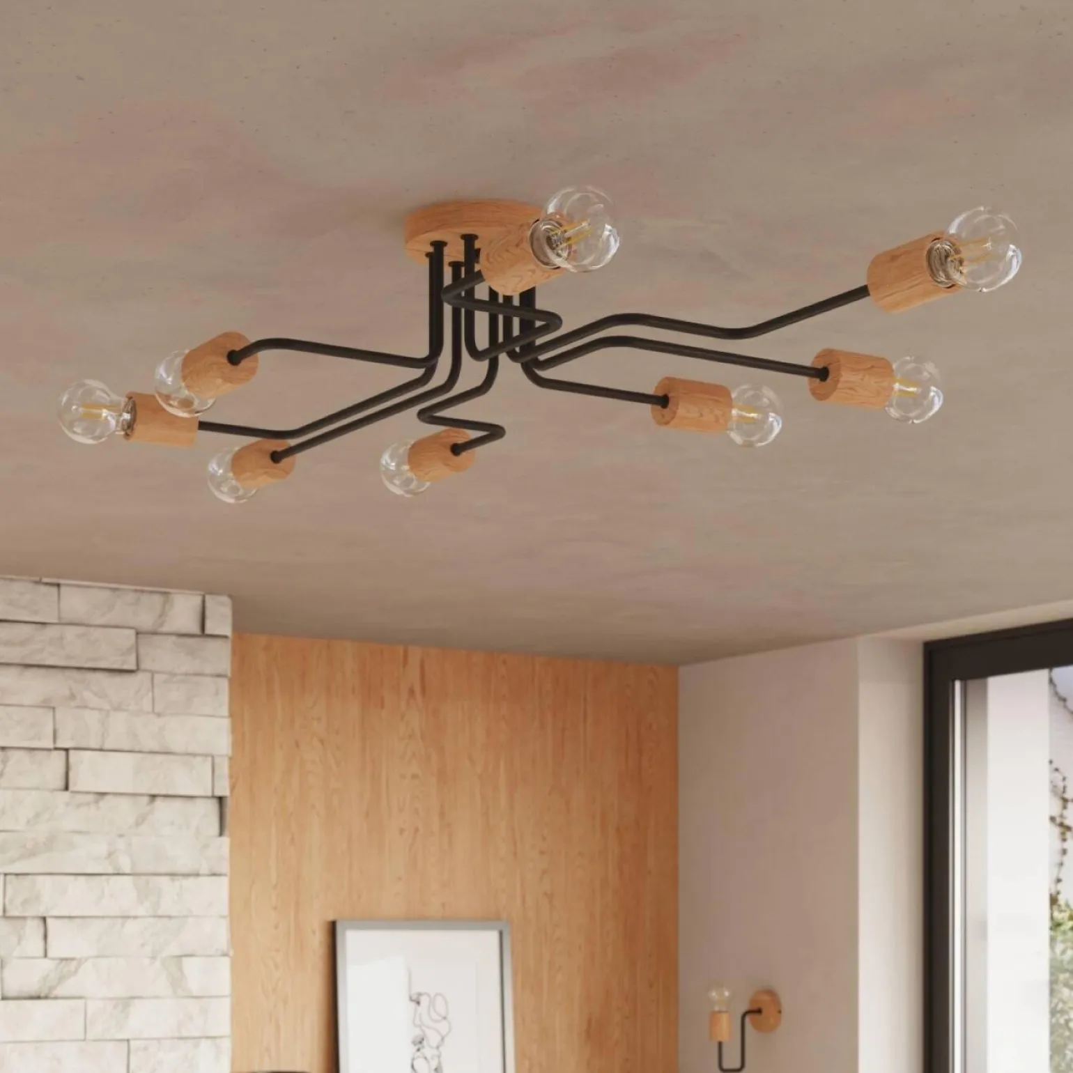 Żyrandol TIMBO 8 czarny (SL.1671) - Sollux Lighting