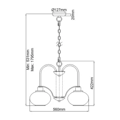 Żyrandol Trilogy (QZ-TRILOGY3) - Elstead Lighting