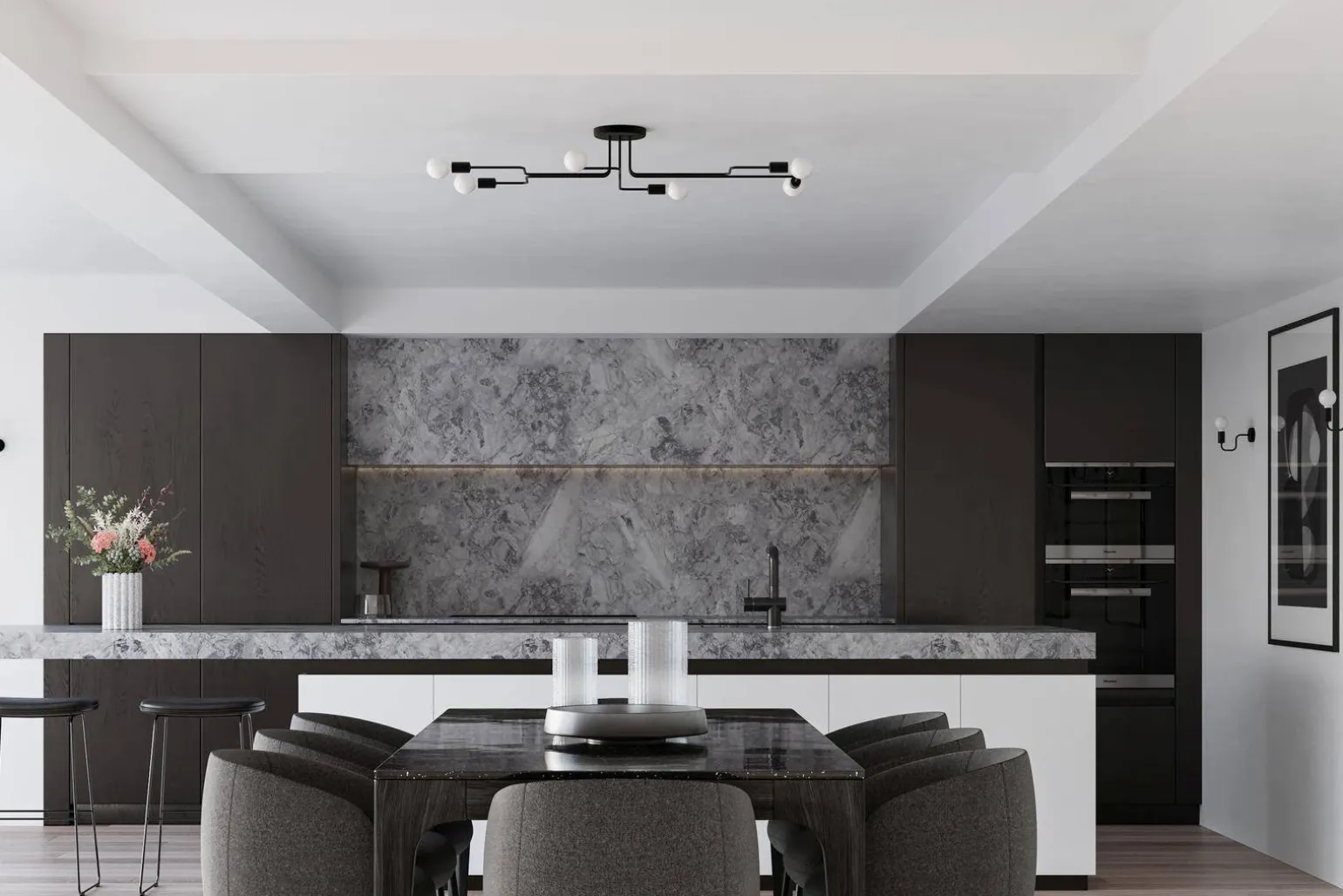 Żyrandol VECTOR 8 czarny (SL.1448) - Sollux Lighting