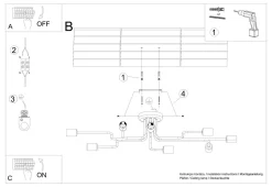 Żyrandol VECTOR 8 czarny (SL.1448) - Sollux Lighting