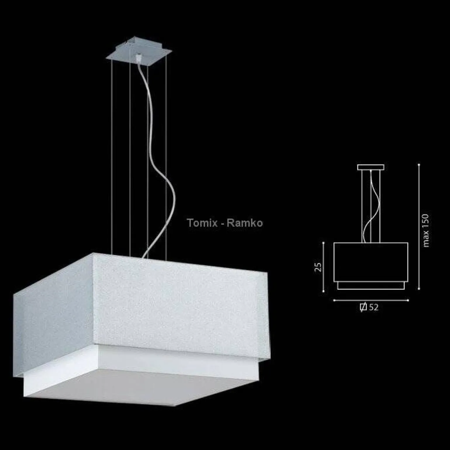 Żyrandol W-4 LASTRA srebro (66996 Ramko) - żyrandol