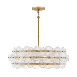 Żyrandol w stylu art Deco Rene - 6 źródeł światła - Przecierany mosiądz (QN-RENE-6P-DSB) - Quintiesse