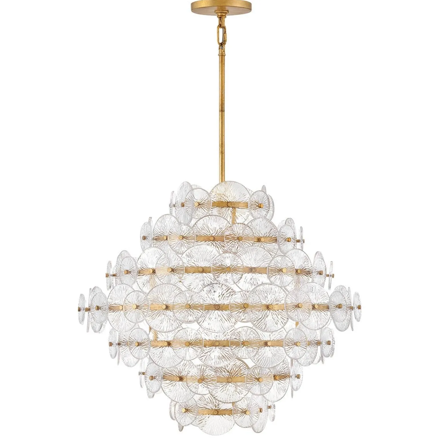 Żyrandol w stylu art Deco Rene - 16 źródeł światła - Przecierany mosiądz (QN-RENE-16P-DSB) - Quintiesse