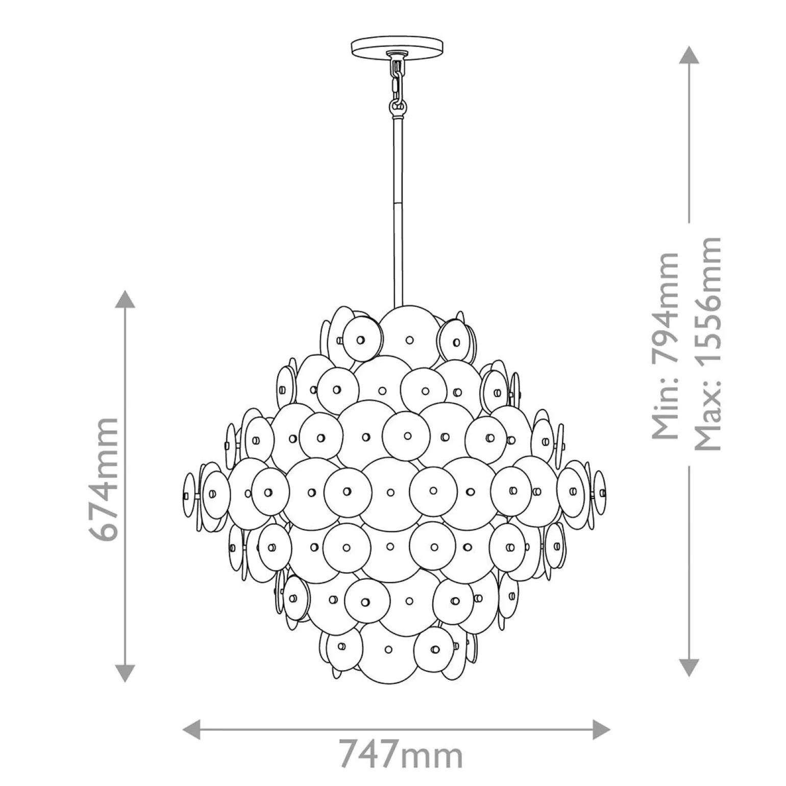 Żyrandol w stylu art Deco Rene - 16 źródeł światła - Przecierany mosiądz (QN-RENE-16P-DSB) - Quintiesse