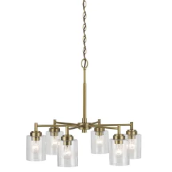 Żyrandol Winslow - 6 źródeł światła - Naturalny mosiądz (KL-WINSLOW6-NBR) - Elstead Lighting