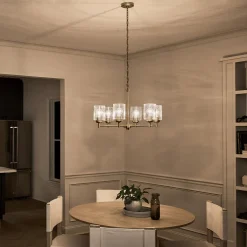 Żyrandol Winslow - 6 źródeł światła - Naturalny mosiądz (KL-WINSLOW6-NBR) - Elstead Lighting