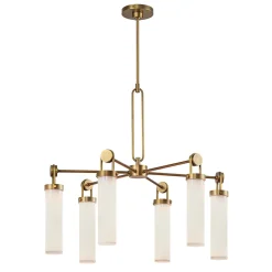 Żyrandol Wynwood - 6 źródeł światła - Vintage mosiądz (QN-WYNWOOD6-VBS) - Quintiesse