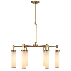 Żyrandol Wynwood - 6 źródeł światła - Vintage mosiądz (QN-WYNWOOD6-VBS) - Quintiesse