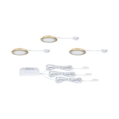 Zestaw opraw meblowych do wbudowania EBL SET 3x2,5W 3x180lm 4000K 12V złoty matowy / tworzywo sztuczne (PL93124) - PAULMANN
