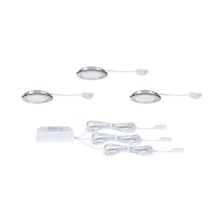 Zestaw opraw meblowych do wbudowania EBL SET 3x2,5W 3x180lm 4000K 12V chrom / tworzywo sztuczne (PL93123) - PAULMANN